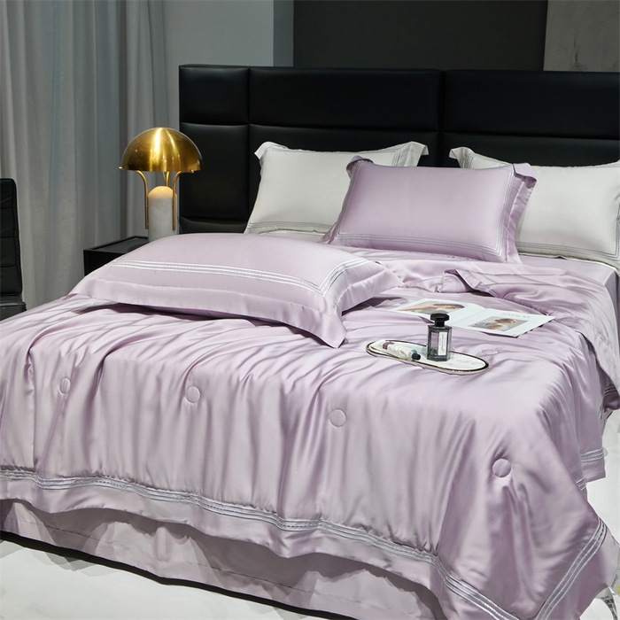 91家纺网 家纺一手货源 找家纺 （总）榻尚家居 2023新款TS80LF纯色天丝莱赛尔天丝夏被四件套