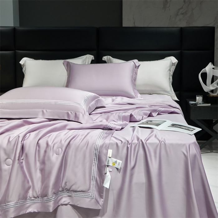 91家纺网 家纺一手货源 找家纺 （总）榻尚家居 2023新款TS80LF纯色天丝莱赛尔天丝夏被四件套