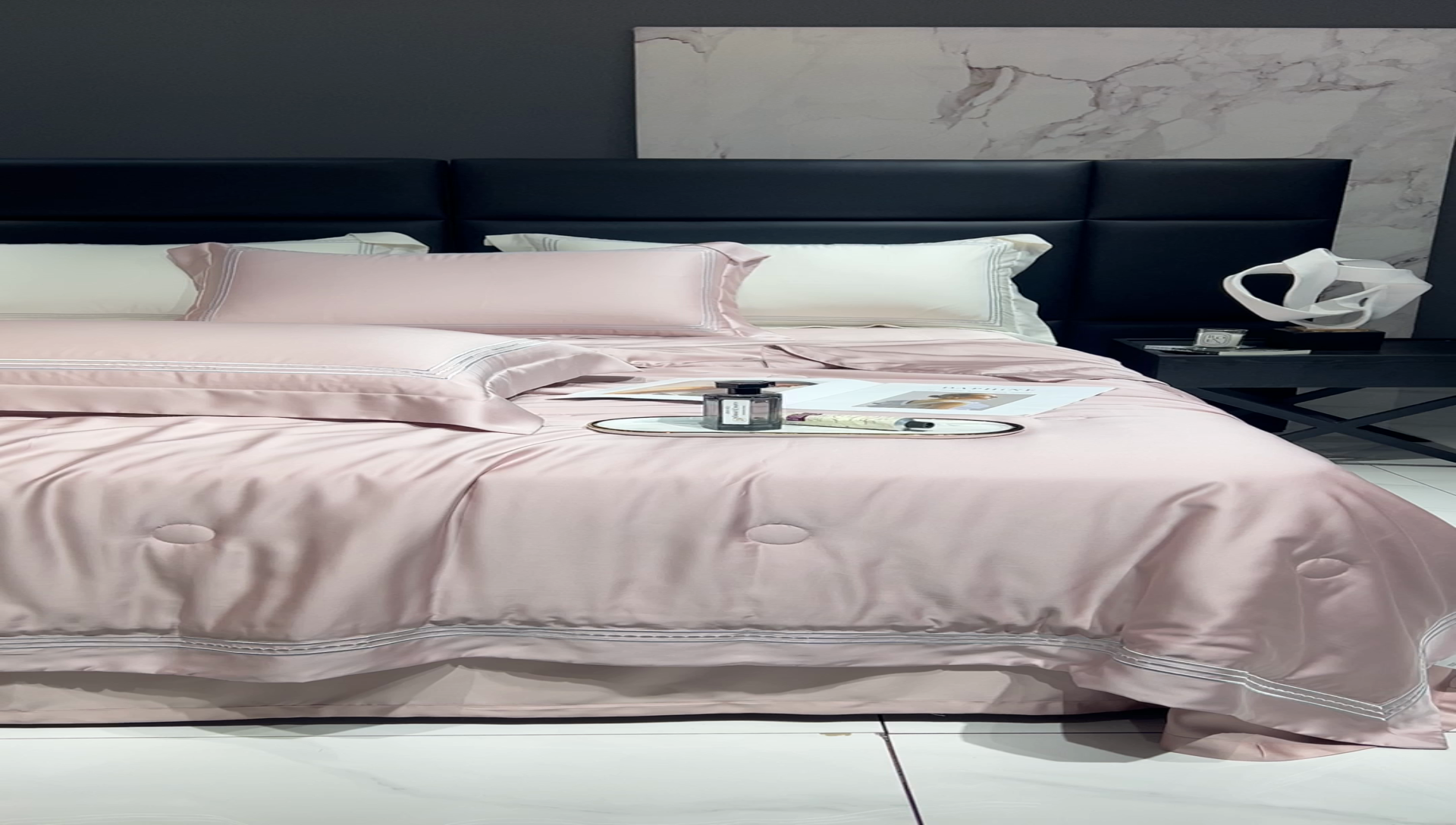 91家纺网 家纺一手货源 找家纺 榻尚家居 2023新款TS80LF纯色天丝莱赛尔天丝夏被四件套 格调 奶芋 夏被四件套