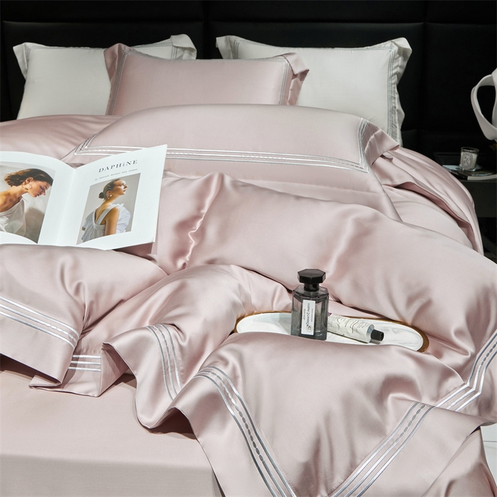 91家纺网 家纺一手货源 找家纺 榻尚家居2023新款 TS80LF天丝奥地利莱赛尔天丝四件套 格调 奶芋