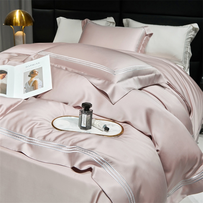 91家纺网 家纺一手货源 找家纺 榻尚家居2023新款 TS80LF天丝奥地利莱赛尔天丝四件套 格调 奶芋