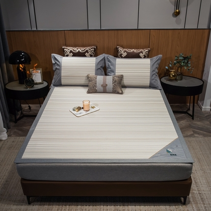 91家纺网 家纺一手货源 找家纺 慕尚 2025新款生态加密草席 雅致灰