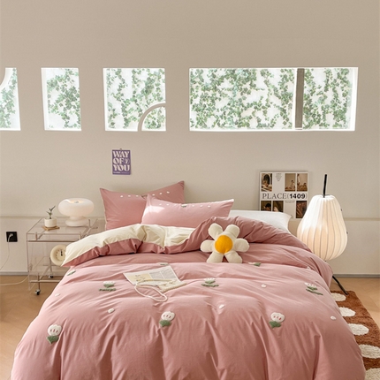 91家纺网 家纺一手货源 找家纺 （总）慕尚家纺 2025新款全棉水洗棉毛巾绣四件套