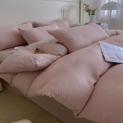 91家纺网 家纺一手货源 找家纺 （总）仟网汇 2024爆款华夫格-森语系列 四件套