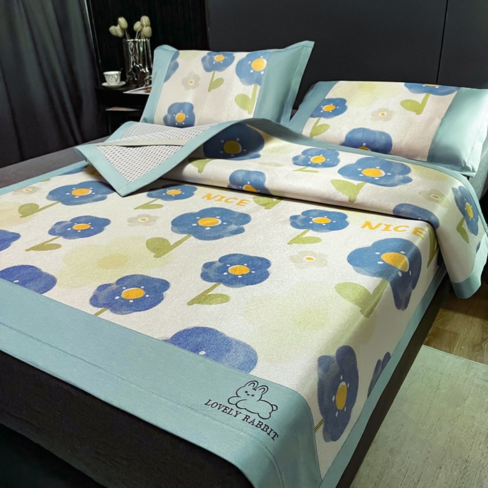 91家纺网 家纺一手货源 找家纺 慕尚家纺 2025新款冰藤席 小时光