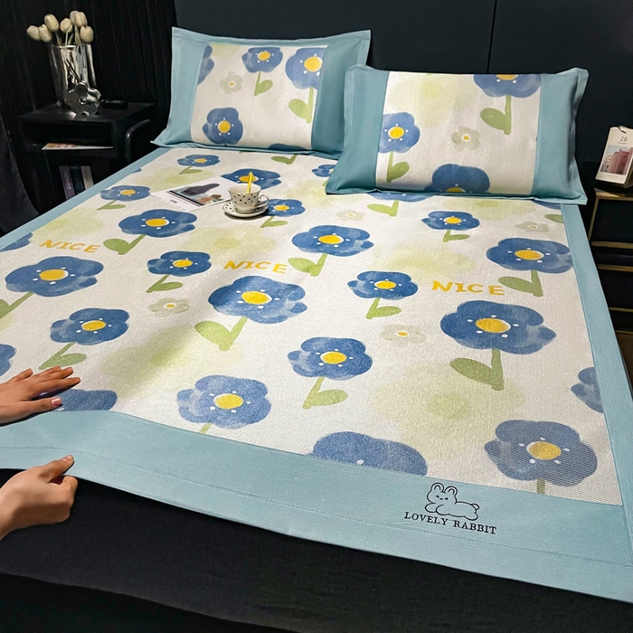 91家纺网 家纺一手货源 找家纺 慕尚家纺 2025新款冰藤席 小时光