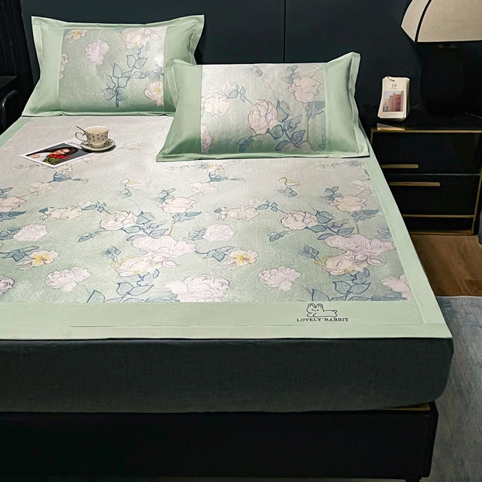 91家纺网 家纺一手货源 找家纺 慕尚家纺 2025新款冰藤席 流光岁月