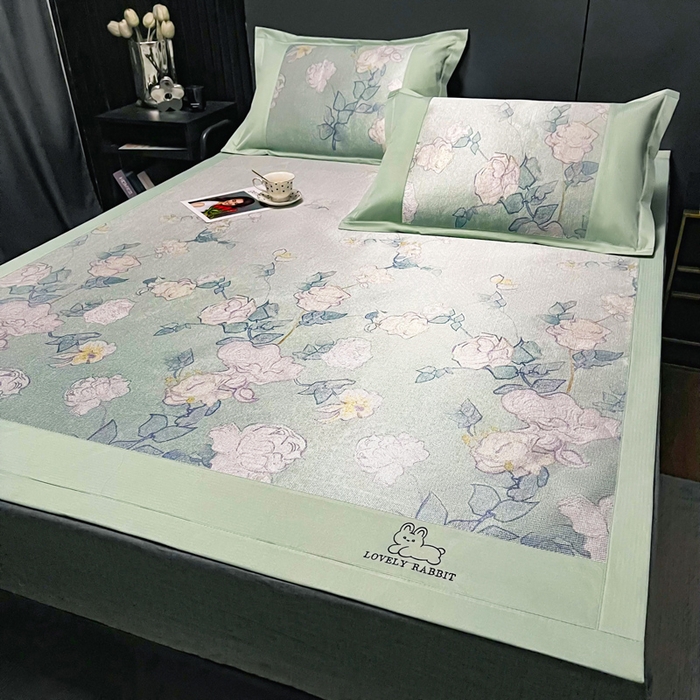 91家纺网 家纺一手货源 找家纺 慕尚家纺 2025新款冰藤席 流光岁月