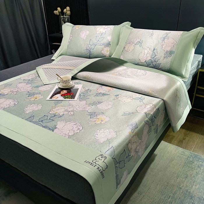 91家纺网 家纺一手货源 找家纺 慕尚家纺 2025新款冰藤席 流光岁月