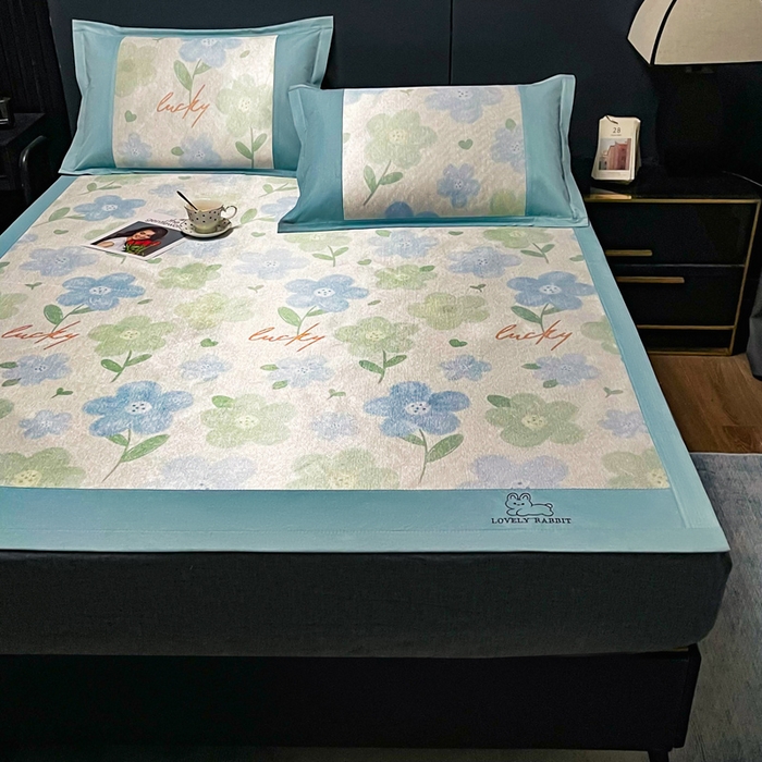 91家纺网 家纺一手货源 找家纺 慕尚家纺 2025新款冰藤席 清新花