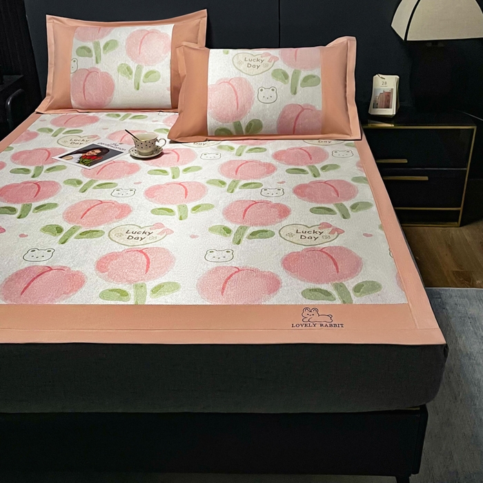 91家纺网 家纺一手货源 找家纺 慕尚家纺 2025新款冰藤席 花骨朵