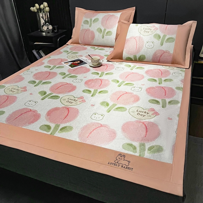 91家纺网 家纺一手货源 找家纺 慕尚家纺 2025新款冰藤席 花骨朵