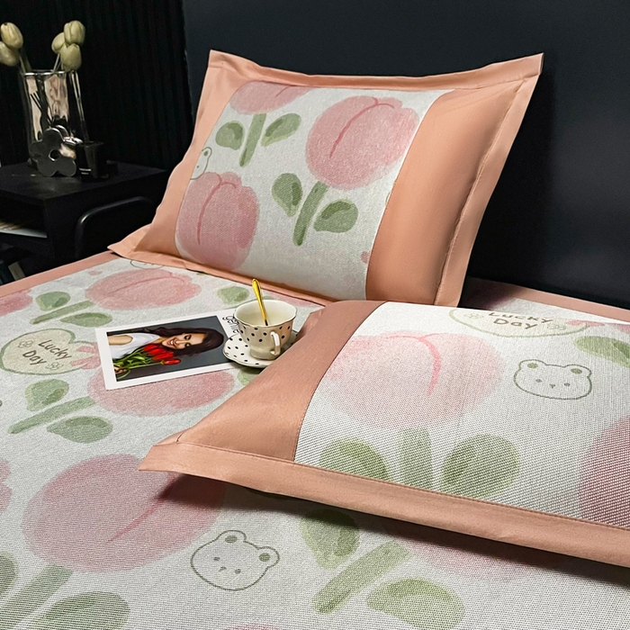 91家纺网 家纺一手货源 找家纺 慕尚家纺 2025新款冰藤席 花骨朵