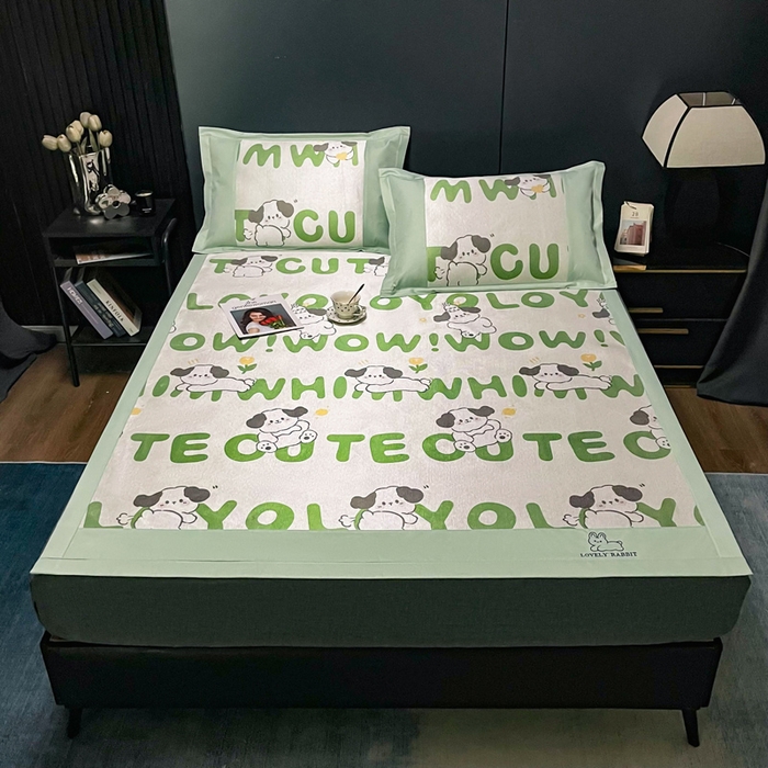 91家纺网 家纺一手货源 找家纺 慕尚家纺 2025新款冰藤席 调皮狗