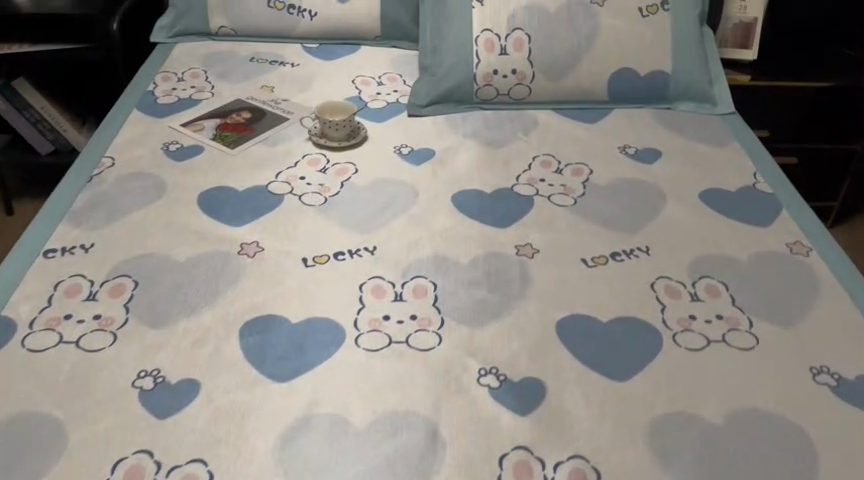 91家纺网 家纺一手货源 找家纺 慕尚家纺 2025新款冰藤席 欢乐兔