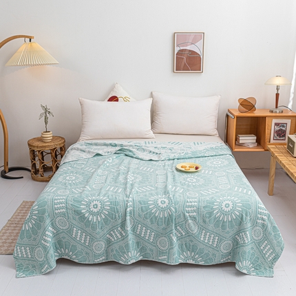 卡奥 2024款花系全棉水洗三层纱毛巾被盖毯毛毯 花梦