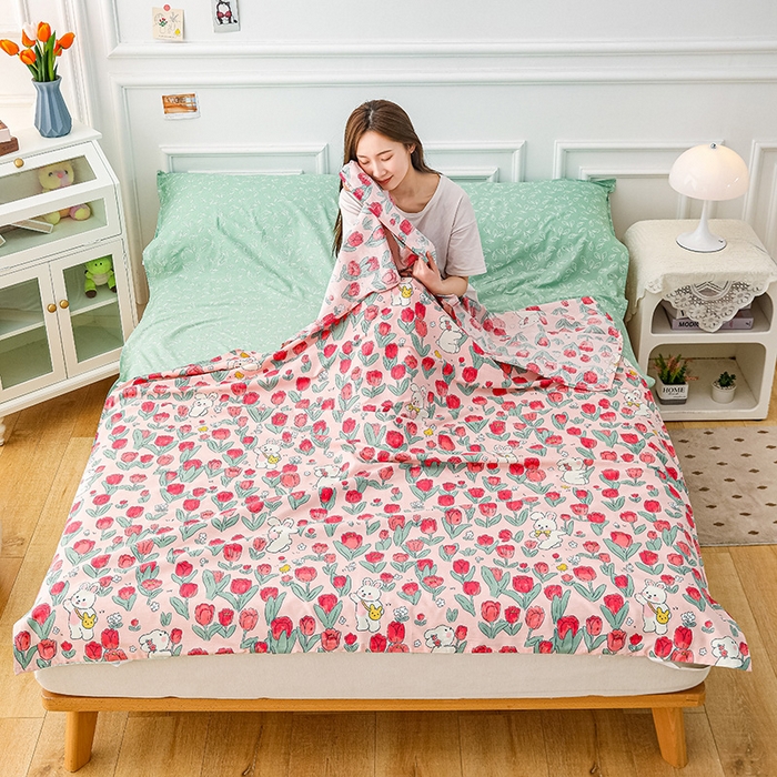 91家纺网 家纺一手货源 找家纺 金丝鸟 2023新款全棉旅行睡袋 馥郁