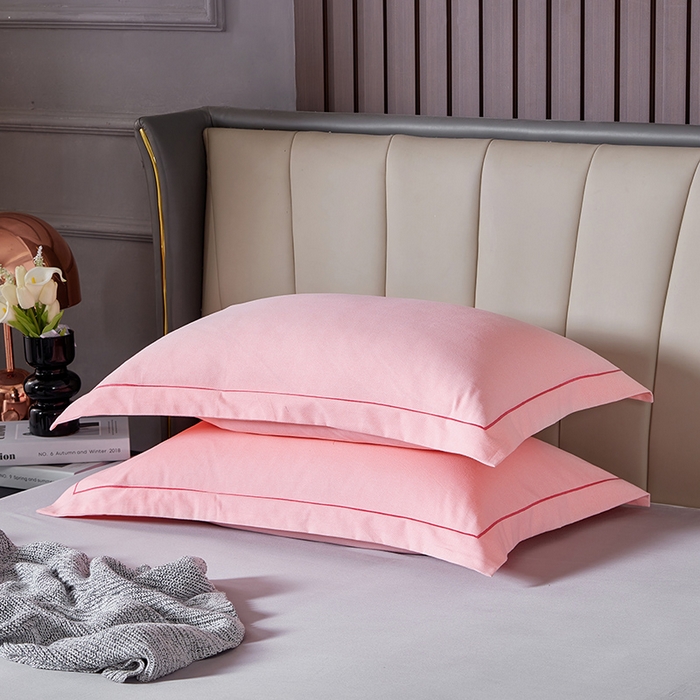 91家纺网 家纺一手货源 找家纺 丰淘 2023新款全棉磨毛枕套（风格二） 淡雅粉