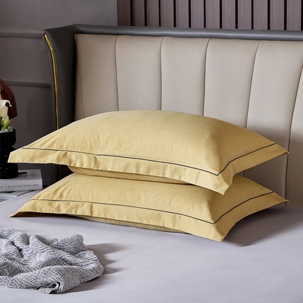 丰淘 2023新款全棉磨毛枕套（风格二） 青黄