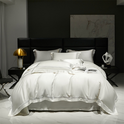 91家纺网 家纺一手货源 找家纺 （总）时亿家居 2023新款80支兰精天丝四件套 华尔兹系列