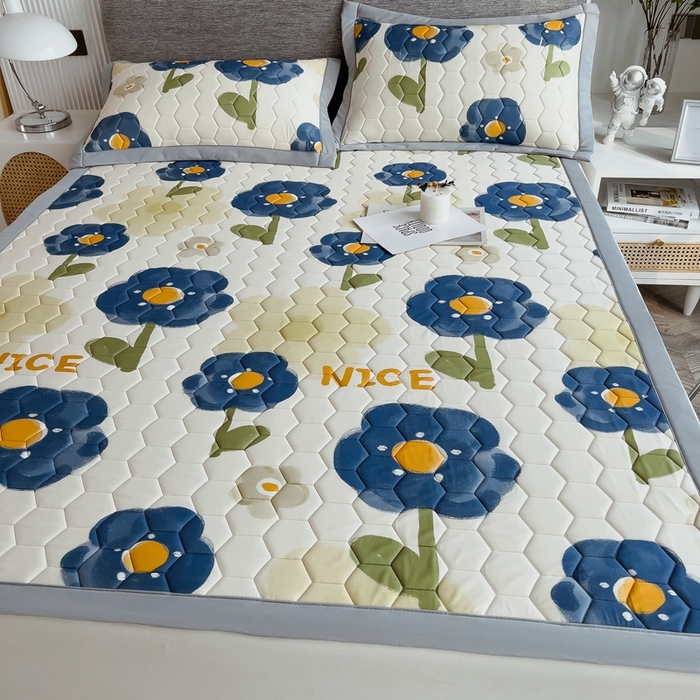 91家纺网 家纺一手货源 找家纺 （总）慕尚家纺 2025新款加厚印花乳胶席凉感丝乳胶凉席