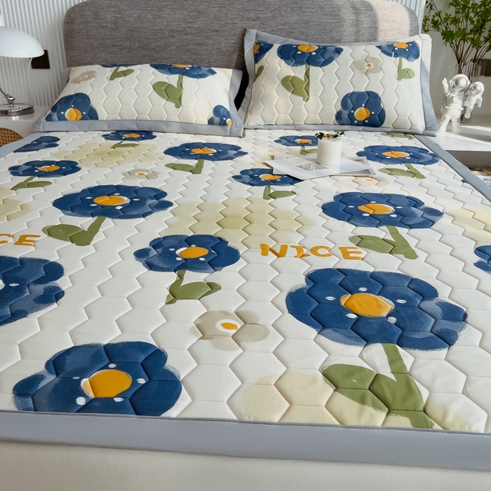 91家纺网 家纺一手货源 找家纺 （总）慕尚家纺 2025新款加厚印花乳胶席凉感丝乳胶凉席