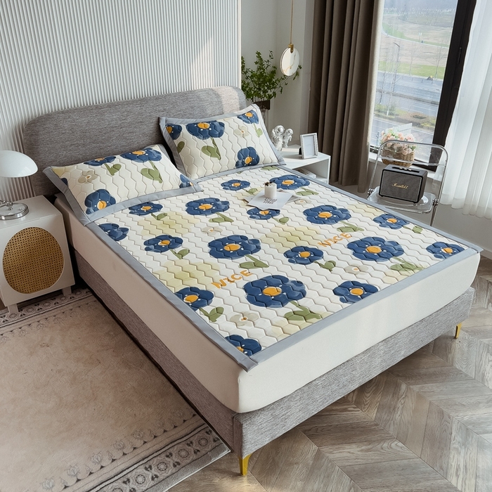 91家纺网 家纺一手货源 找家纺 （总）慕尚家纺 2025新款加厚印花乳胶席凉感丝乳胶凉席