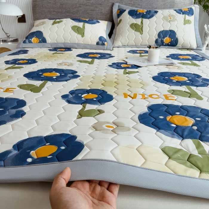 91家纺网 家纺一手货源 找家纺 （总）慕尚家纺 2025新款加厚印花乳胶席凉感丝乳胶凉席