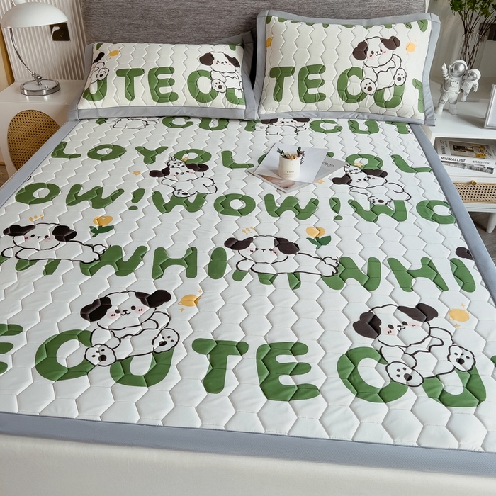 91家纺网 家纺一手货源 找家纺 慕尚家纺 2025新款加厚印花乳胶席凉感丝乳胶凉席 爬爬狗