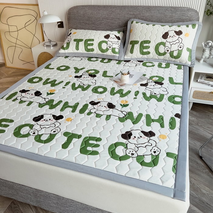 91家纺网 家纺一手货源 找家纺 慕尚家纺 2025新款加厚印花乳胶席凉感丝乳胶凉席 爬爬狗