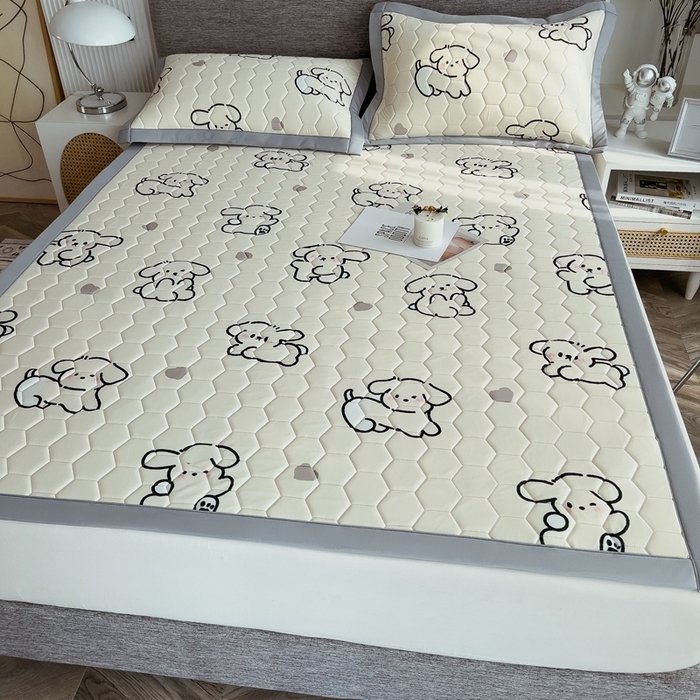 91家纺网 家纺一手货源 找家纺 慕尚家纺 2025新款加厚印花乳胶席凉感丝乳胶凉席 仔仔