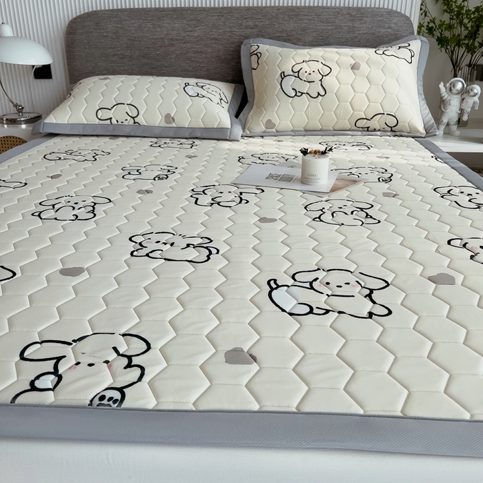 91家纺网 家纺一手货源 找家纺 慕尚家纺 2025新款加厚印花乳胶席凉感丝乳胶凉席 仔仔