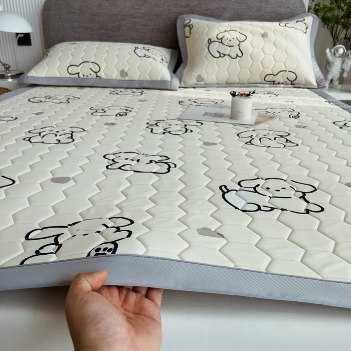 91家纺网 家纺一手货源 找家纺 慕尚家纺 2025新款加厚印花乳胶席凉感丝乳胶凉席 仔仔