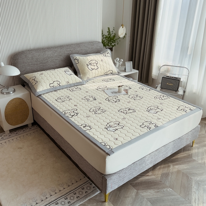 91家纺网 家纺一手货源 找家纺 慕尚家纺 2025新款加厚印花乳胶席凉感丝乳胶凉席 仔仔