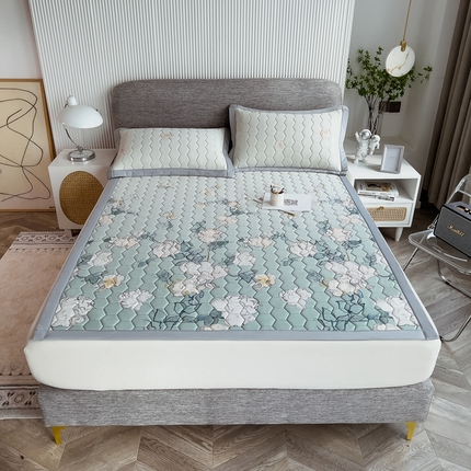 91家纺网 家纺一手货源 找家纺 （总）慕尚家纺 2025新款加厚印花乳胶席凉感丝乳胶凉席