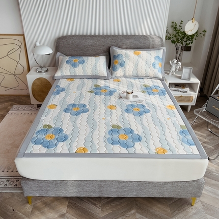 91家纺网 家纺一手货源 找家纺 （总）慕尚家纺 2025新款加厚印花乳胶席凉感丝乳胶凉席