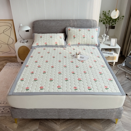 91家纺网 家纺一手货源 找家纺 （总）慕尚家纺 2025新款加厚印花乳胶席凉感丝乳胶凉席