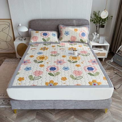 91家纺网 家纺一手货源 找家纺 （总）慕尚家纺 2025新款加厚印花乳胶席凉感丝乳胶凉席