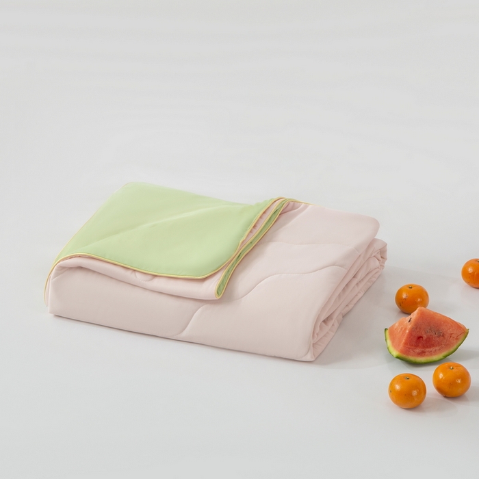 91家纺网 家纺一手货源 找家纺 慕尚家纺 2025新款凉感丝瓜瓜被 白桃抹茶