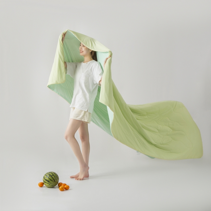 91家纺网 家纺一手货源 找家纺 慕尚家纺 2025新款凉感丝瓜瓜被 四季奶青