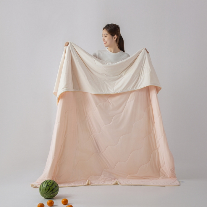 91家纺网 家纺一手货源 找家纺 慕尚家纺 2025新款凉感丝瓜瓜被 桃桃乌龙