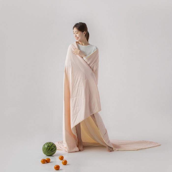 91家纺网 家纺一手货源 找家纺 慕尚家纺 2025新款凉感丝瓜瓜被 桃桃乌龙