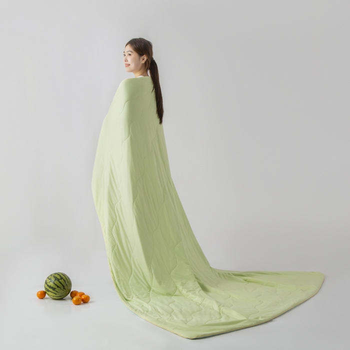 91家纺网 家纺一手货源 找家纺 慕尚家纺 2025新款凉感丝瓜瓜被 四季奶青