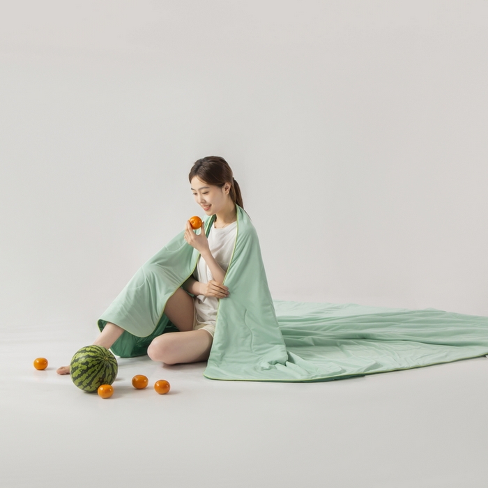 91家纺网 家纺一手货源 找家纺 慕尚家纺 2025新款凉感丝瓜瓜被 西瓜生椰