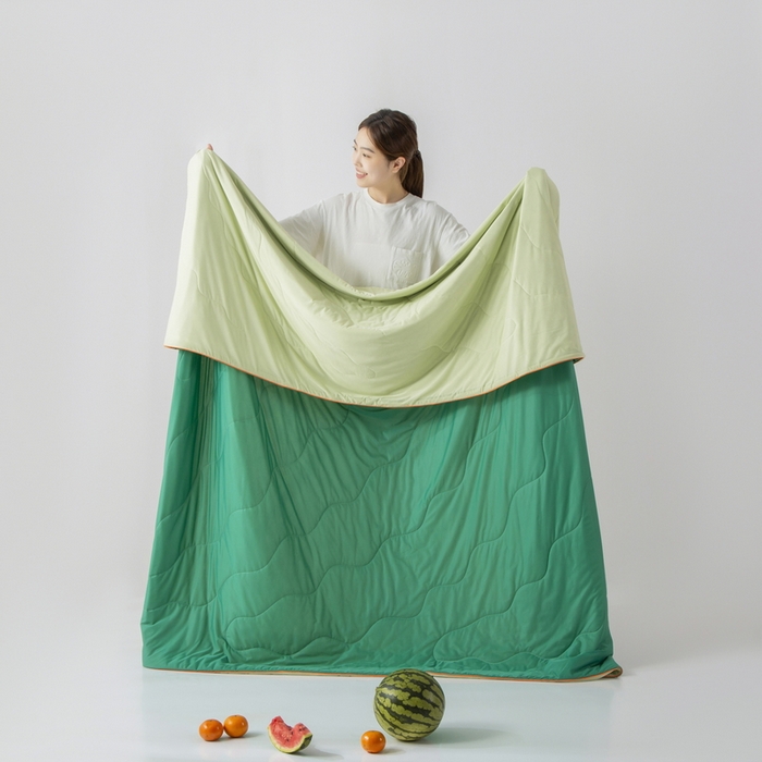 91家纺网 家纺一手货源 找家纺 慕尚家纺 2025新款凉感丝瓜瓜被 西瓜抹茶