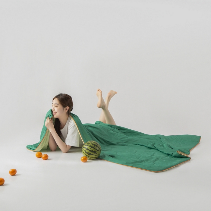 91家纺网 家纺一手货源 找家纺 慕尚家纺 2025新款凉感丝瓜瓜被 西瓜抹茶