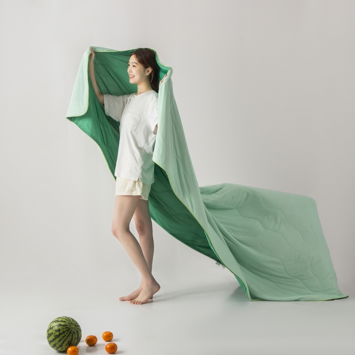 91家纺网 家纺一手货源 找家纺 慕尚家纺 2025新款凉感丝瓜瓜被 西瓜生椰