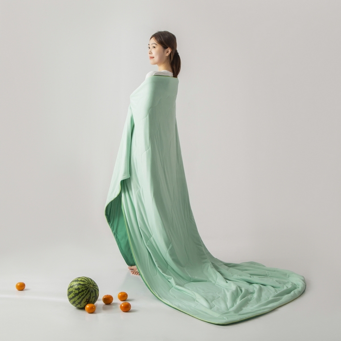 91家纺网 家纺一手货源 找家纺 慕尚家纺 2025新款凉感丝瓜瓜被 西瓜生椰