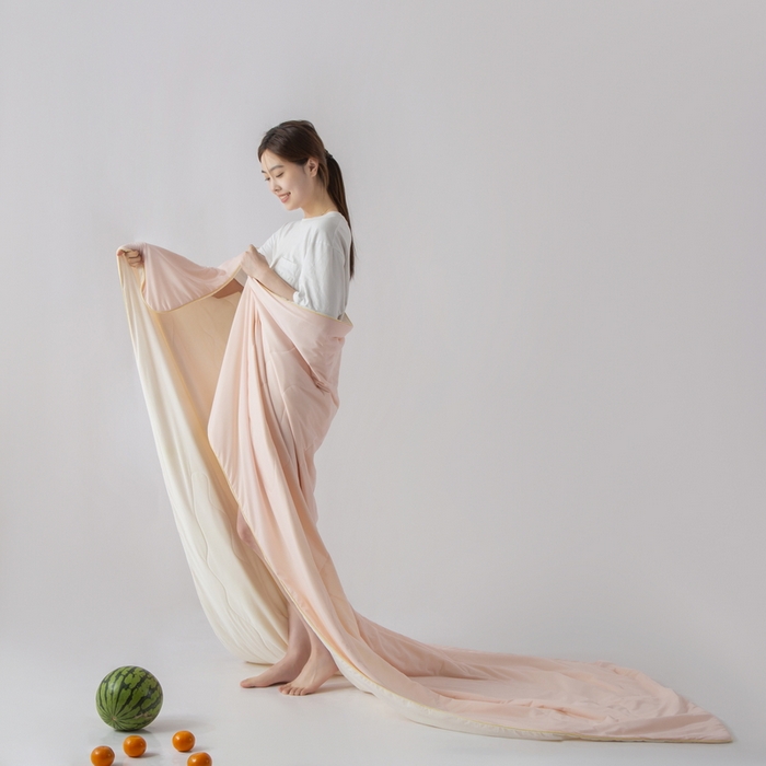 91家纺网 家纺一手货源 找家纺 慕尚家纺 2025新款凉感丝瓜瓜被 桃桃乌龙