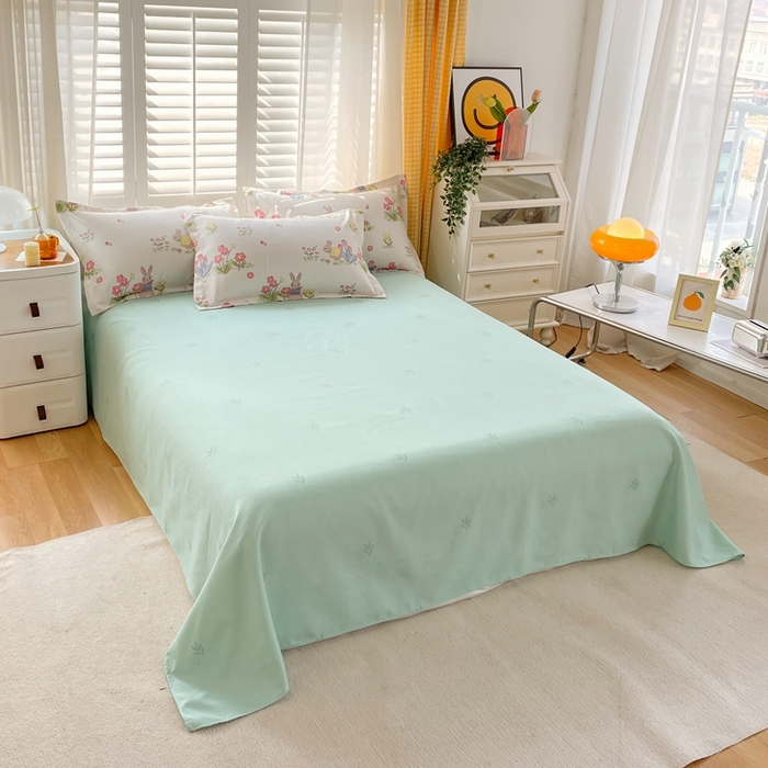 91家纺网 家纺一手货源 找家纺 金丝兔 2023新款高克重植物羊绒生态加厚磨毛印花四件套 花园兔